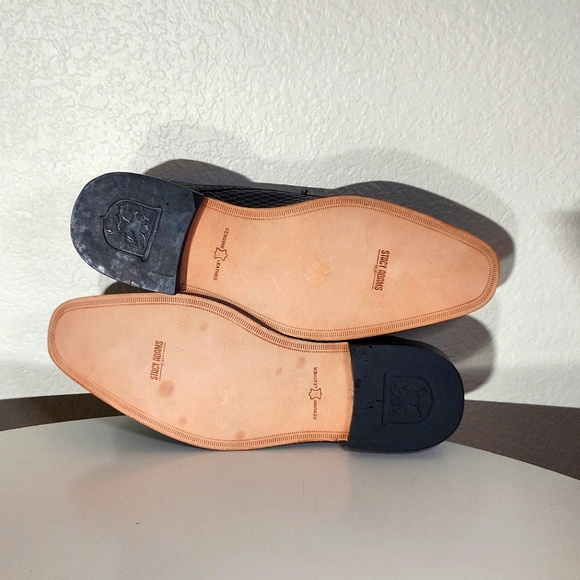 Stacy Adams Black Printed Cow Leather Lace Up Oxford Dress Shoes - Picture 5 of 13